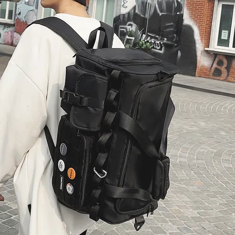 Sac à Dos d'Entraînement Sportif de Grande Capacité Avec Séparation Sec Humide Sac de Voyage Imperméable en Nylon Hommes Femmes