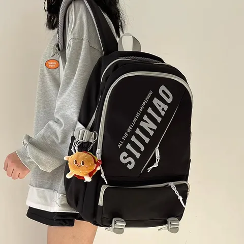 Large Capacity Nylon Backpack For Women Men Student Computer Casual Travel Bookbag Water-Resistant Daypack