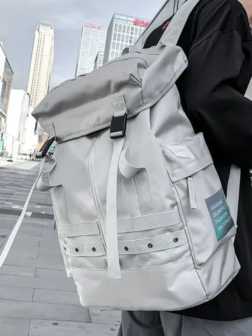 Large Capacity Tactical Backpack Oxford Cloth Waterproof Travel Bag Street Trend Casual Bookbag For Men Women Commute