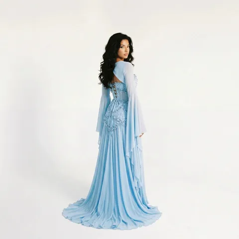 Women's Elegant Sweetheart Neck Corset Long Evening Dress High Waist Slim Fit Beaded Floor-Length Party Gown