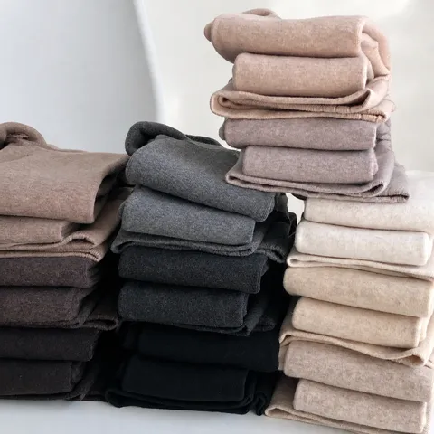 Women Winter Thickened Fleece Lined Leggings High Waist Tummy Control Stirrup Tights Solid Color Slim Fit Casual Pants