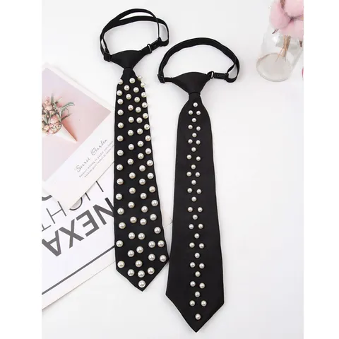 Handmade Pearl JK Tie Knot Free Women Men Shirt Accessory Niche Photography Academic Stage Performance Tie