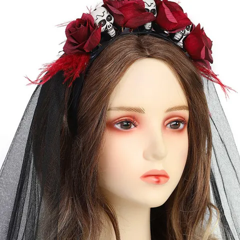 Halloween Calabaza Cráneo Rama de Cuervo Diadema Gótico Cosplay Fiesta Decorativo Aro de Pelo Accesorios para el Cabello