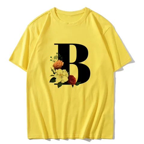 T-Shirt Décontracté Manches Courtes Col Rond Femme Mélange Polyester Imprimé Lettres Hauts De Base Quotidien