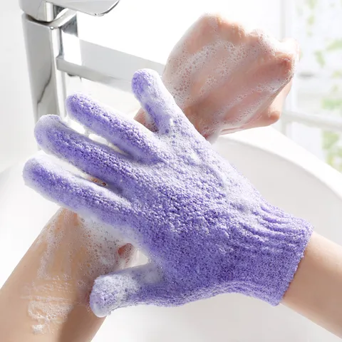 Απολεπιστικά Γάντια Μπάνιου Γάντια Scrub Πέντε Δαχτύλων Νάιλον Δίχτυ Ντους Καθαρισμός Σώματος για Άνδρες Γυναίκες