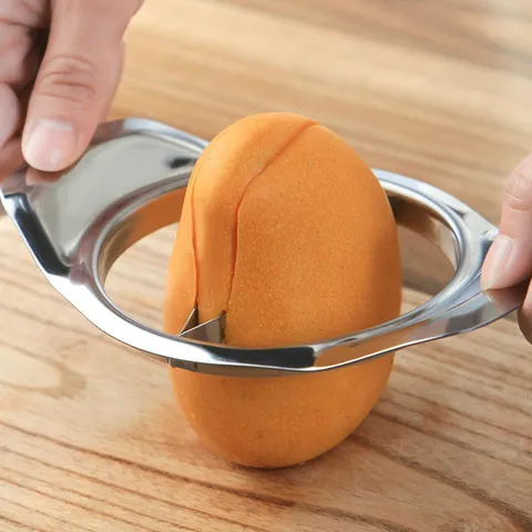 Affetta Mango in Acciaio Inossidabile Divisore di Frutta Leva Carie Utensile da Cucina Strumento Pelapatate