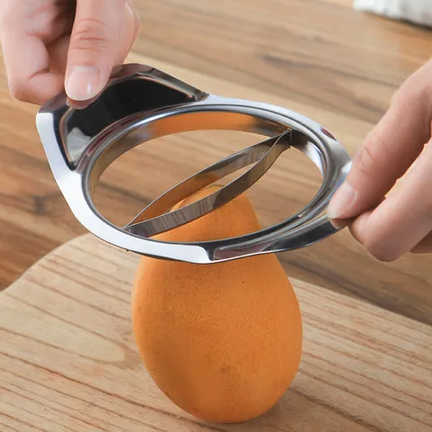 Affetta Mango in Acciaio Inossidabile Divisore di Frutta Leva Carie Utensile da Cucina Strumento Pelapatate
