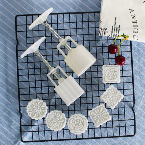 Hand Pressed Mooncake Mold Three Dimensional Traditional Pastry Mold Food Grade Plastic DIY Baking Tool