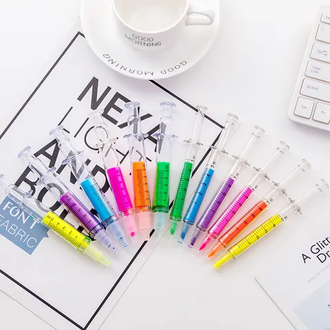 Creatieve Spuitvorm Markeerstiften Nieuwigheid Fluorescerende Markers Voor School Kantoor Benodigdheden
