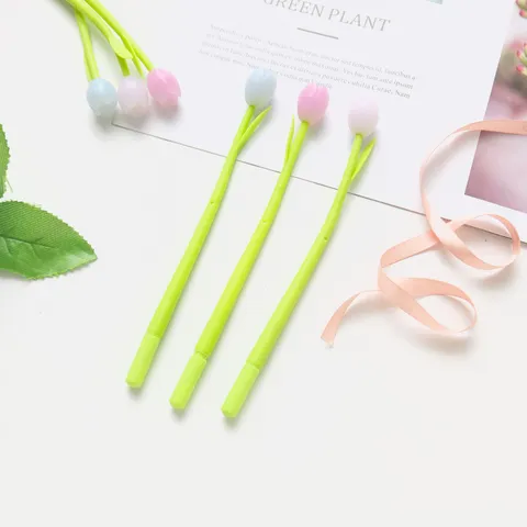 Creative Color Changing Tulip Gel Pen Cute Student Signature Pen Floral Writing Pen For Office School