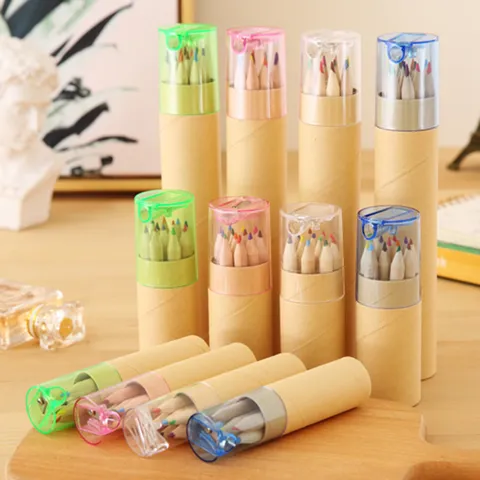 Multicolor Houten Kleurpotloden Set Met Puntenslijper Deksel Voor Studenten Tekenen En Kunst Krabbelen Schoolbenodigdheden