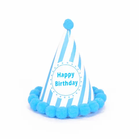 Kinderen Volwassenen Verjaardag Feest Hoed Kegel Papier Hoed Met Pompon Kleurrijke Polka Dot Streep Ontwerp Verjaardag Feest Decoratie Benodigdheden