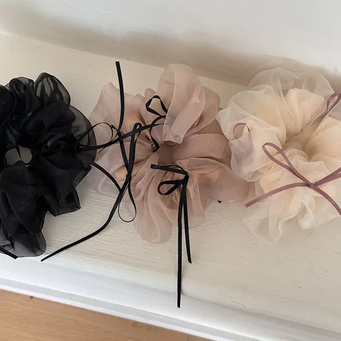 Elastico per Capelli Stile Balletto con Fiocco in Rete e Nastro Grande Elastico Alta Elasticità Corda per Capelli Francese Dolce Moda Donna