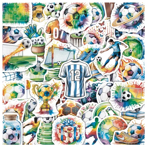 Adesivi Graffiti Calcio Acquerello Decalcomanie in Vinile Impermeabili Per Bottiglia Portatile