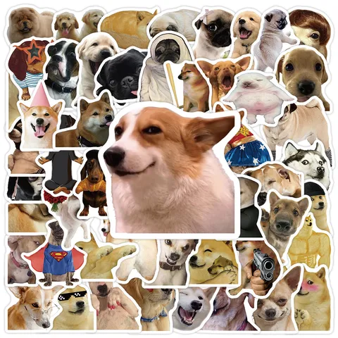 Adesivi Graffiti Espressione Cane Cartone Animato Impermeabili Decalcomanie In Vinile Per Bottiglia D'Acqua Laptop Cucciolo