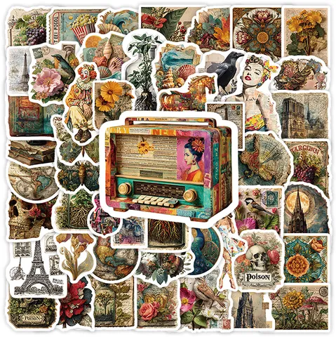 Adesivi Graffiti Estetici Vintage Decalcomanie In Vinile Impermeabili Per Bottiglia D'Acqua Laptop Telefono Scrapbook Arte Decorativa