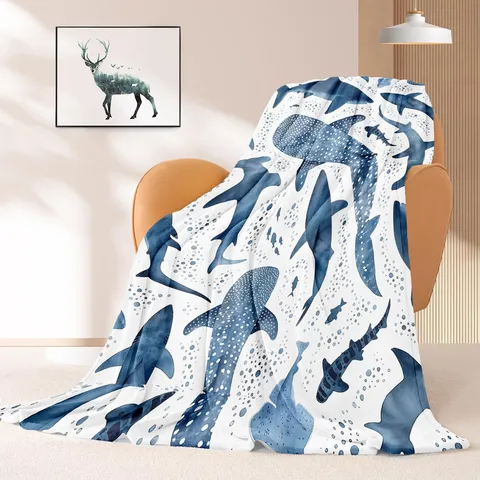 Morbida E Calda Coperta In Pile Di Flanella Stampa Di Animali Marini Cartoon Accogliente E Leggera Coperta Per Letto Divano Soggiorno