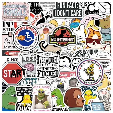 Waterproof Graffiti Stickers Cute Meme Cartoon Vinyl Decals For Phone Laptop Luggage Water Bottle Skateboard Decals