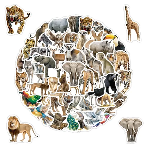 Adesivi Graffiti Animali Vintage Impermeabili Decalcomanie Fauna Selvatica Cartoni Animati Per Bagagli Laptop Telefono Decorazione