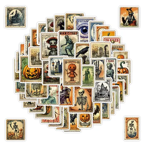 Adesivi Graffiti Timbro di Halloween Impermeabile PVC Vintage Gotico Decalcomanie Decorative Per Valigia