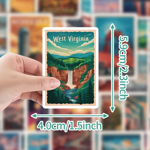 Adesivi Impermeabili Graffiti Poster Americano Retro Decalcomanie Paesaggio Viaggio Per Bottiglia D'Acqua Telefono Cellulare