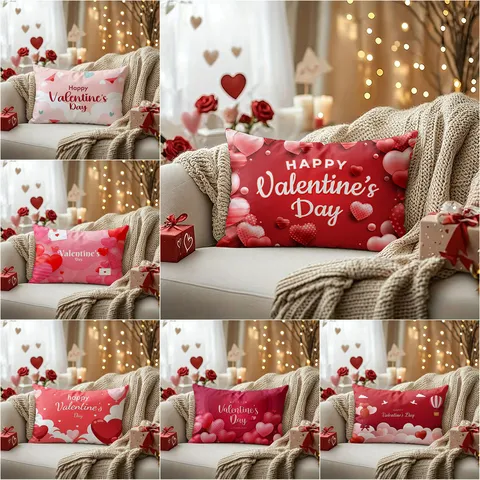 Federa per Cuscino a Cuore di San Valentino Stile Ins Romantico Federa Decorativa per Cuscino in Morbido Poliestere per Divano di Casa