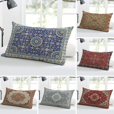Retro Persiano Etnico Federa per Cuscino Poliestere Copricuscino Decorativo per Divano Letto Soggiorno Arredamento
