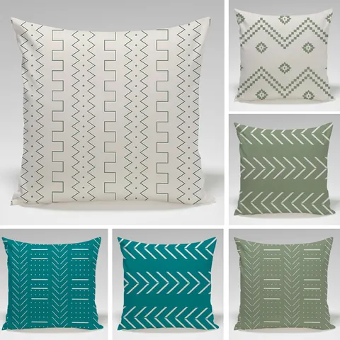 Fodera per Cuscino con Motivo Geometrico Moderno Minimalista in Poliestere Fodera per Cuscino per Soggiorno Divano Testata Letto Decorazioni per la Casa