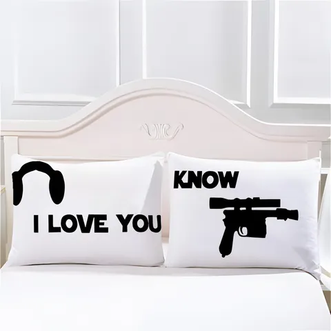 Housse de Coussin Rectangle pour Couple en Lin avec Impression de Lettres Décoration pour Chambre Salon Canapé