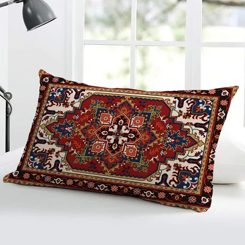 Federa Lunga Geometrica Persiana Retrò Decorativa Stile Boho Poliestere Soggiorno Divano Letto Copricuscino Schienale