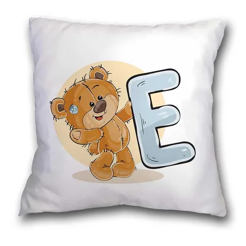 Moderne Minimaliste Mignon Ours Lettre Anglaise Imprimé Taie d'Oreiller Carré Polyester Housse de Coussin pour Salon Canapé