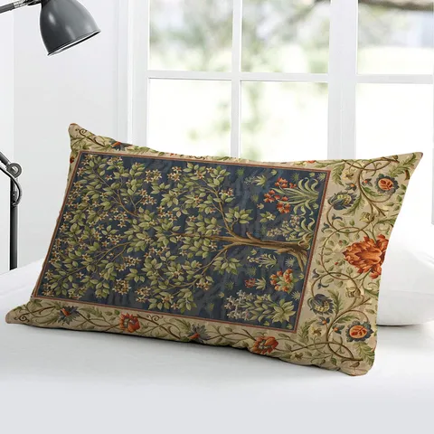 Stile Persiano Retro Poliestere Fodera per Cuscino Decorativa Vintage Botanico Floreale Soggiorno Divano Comodino Fodera per Cuscino Lombare