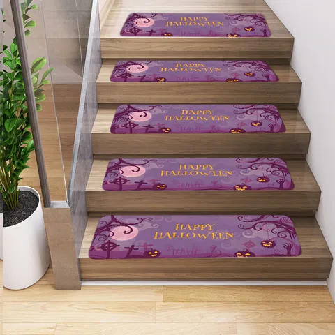 Halloween Stair Step Mats Non Slip Stair Treads Rugs Nordic Polyester Carpets Home Floor Protector Stair Mats