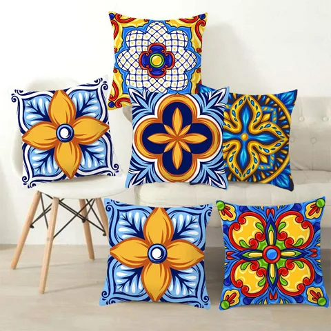Fodera per Cuscino Decorativa Quadrata con Stampa Geometrica Moderna Minimalista per Divano Soggiorno Decorazioni per la Casa