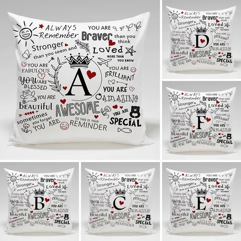 Funda de Cojín de Citas Inspiradoras Funda de Cojín de Letras Motivacionales Poliéster Funda de Almohada Decorativa Para Sofá Hogar