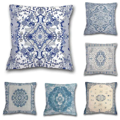 Fodera per Cuscino Geometrica Persiana Retrò Fodera per Cuscino Quadrata Decorativa Per Soggiorno Divano Camera da Letto Decor