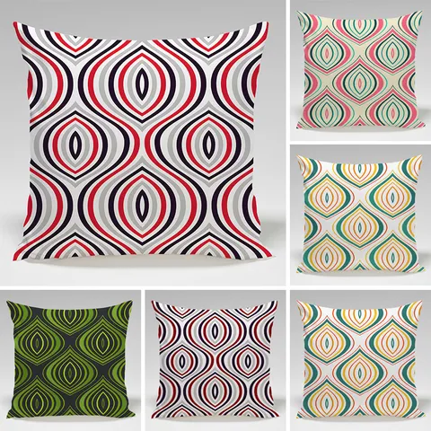 Fodera per Cuscino con Motivo Geometrico Moderno in Poliestere Fodera per Cuscino Quadrata per Divano Soggiorno Decorazioni Casa