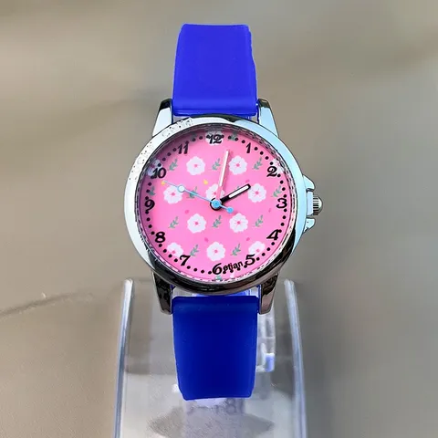 Süße Cartoon Kirschblüte Kinder Quarzuhr Leuchtzeiger Rund Legierung Gehäuse PU Band Schüler Mädchen Armbanduhr Geschenk