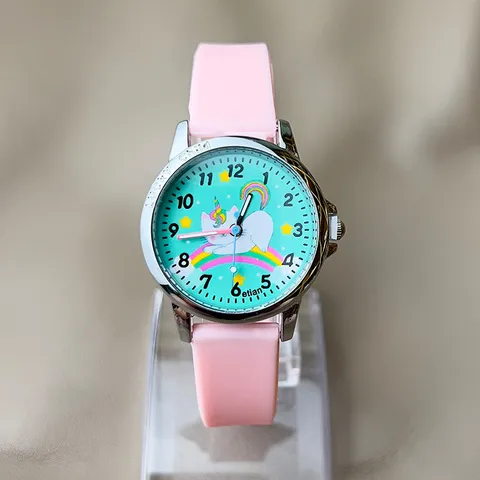 Kinder Cartoon Einhorn Katze Regenbogen Quarzuhr Buntes Silikonarmband Analoge Armbanduhr Für Jungen Mädchen Schüler Geschenk