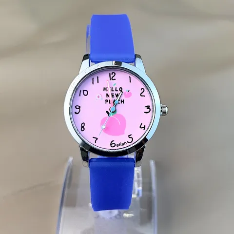 Kinder Cartoon Pfirsich Muster Silikon Armband Quarz Uhr Kinder Schöne Frucht Thema Armbanduhr Für Jungen Mädchen Geburtstagsgeschenk