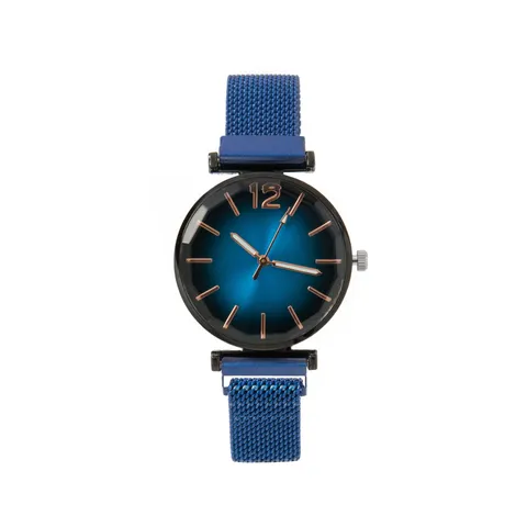 Fashion Women Quartz Watch Gradient Starry Sky Dial Milanese Stainless Steel Mesh Band Alloy Case Luxury Lady Wristwatch