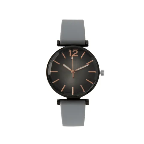 Reloj de Cuarzo de Silicona Informal para Mujer Esfera Redonda Degradada Reloj de Pulsera Minimalista Con Caja de Aleación y Correa de Gel Suave