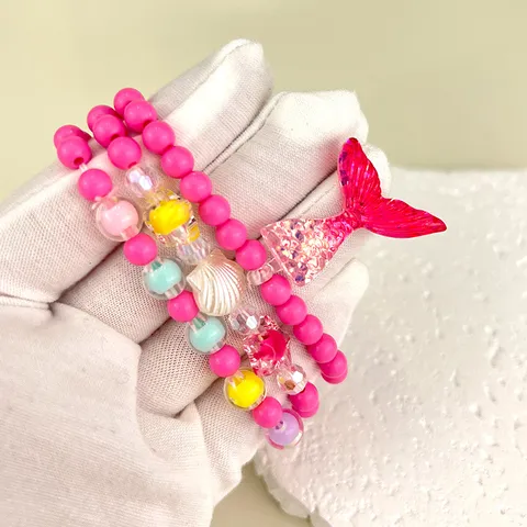 Kinder Cartoon Quarzuhr Und Meerjungfrau Armband Kombination Kinder Analoge Uhr Legierung Gehäuse Silikon Armband Geschenk