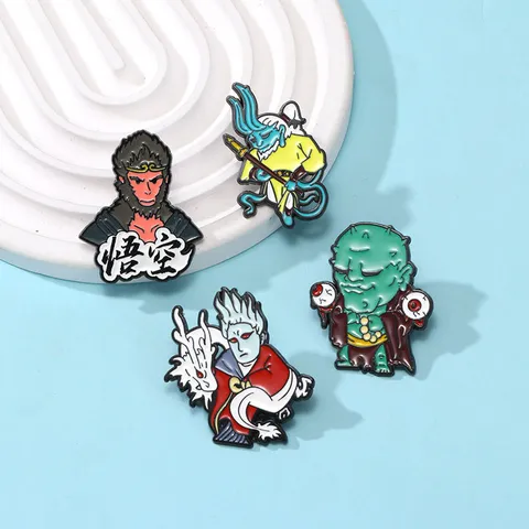 Mythical Warrior Game Character Alloy Enamel Pin Anime Figure Style Badge Myth Hero Brooch For Backpack Clothing Accessories Gift
