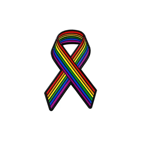 Broche de Cinta de Arco Iris Pin de Esmalte Insignia de Concientización Aleación Prevención del Cáncer de Mama Accesorio para Mochila Joyería Regalo