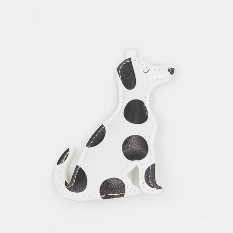 Süßer PU Leder Gefleckter Dalmatiner Hund Schlüsselanhänger Cartoon Welpe Tasche Anhänger Auto Ornament Dekorativer Tier Schlüsselring