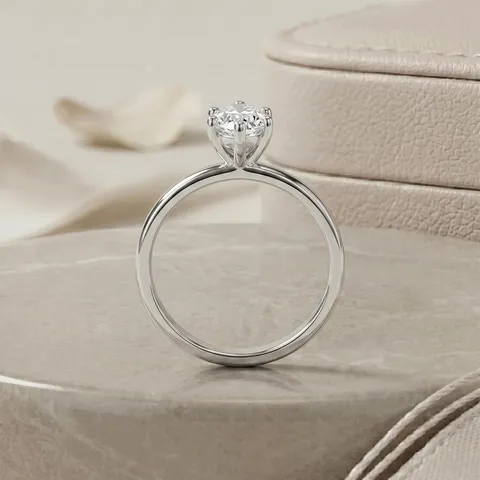 925 Sterling Silver Marquise Cut Moissanite Ring One Carat Six-Prong Setting White Gold Plated Engagement Ring For Women Fashion Jewelry