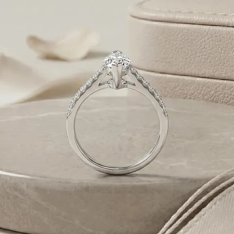 Minimalistische 925 Sterling Zilveren Marquise Moissaniet Ring Voor Dames 1 Karaat Marquise Geslepen Diamanten Verlovingsring Sieraden
