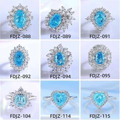 S925 Sterling Silver Radiant Cut Aquamarine Color Zirconia Ring For Women Luxury Niche Design GRA Inlaid Party Jewelry