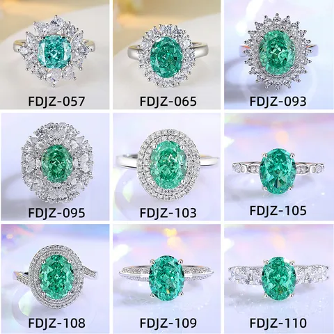 925 Sterling Silver Zirconia Ring Paraiba Style Emerald Green Square Crystal Ring For Women Wedding Banquet Luxury Jewelry